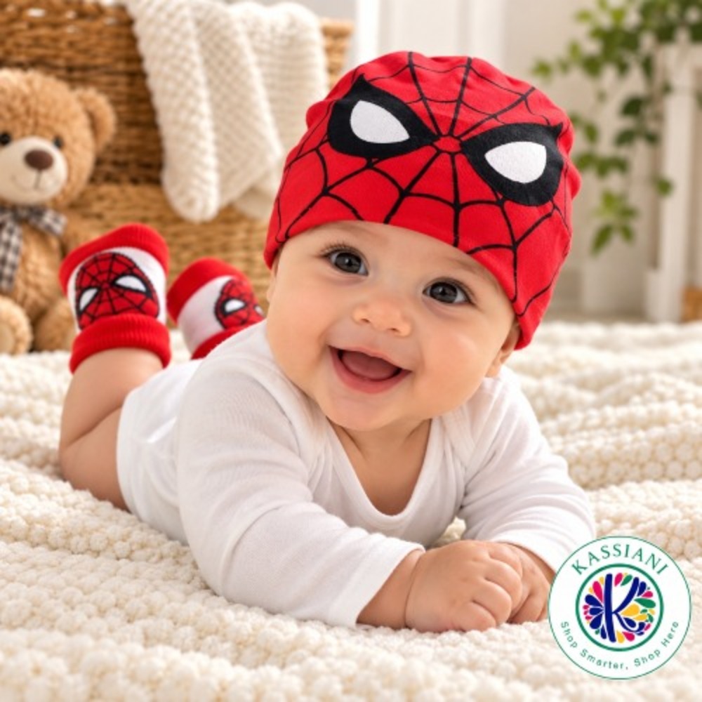 Marvel Spider-Man Baby Cap Booties Set 0-12M Halloween Costume Accessory